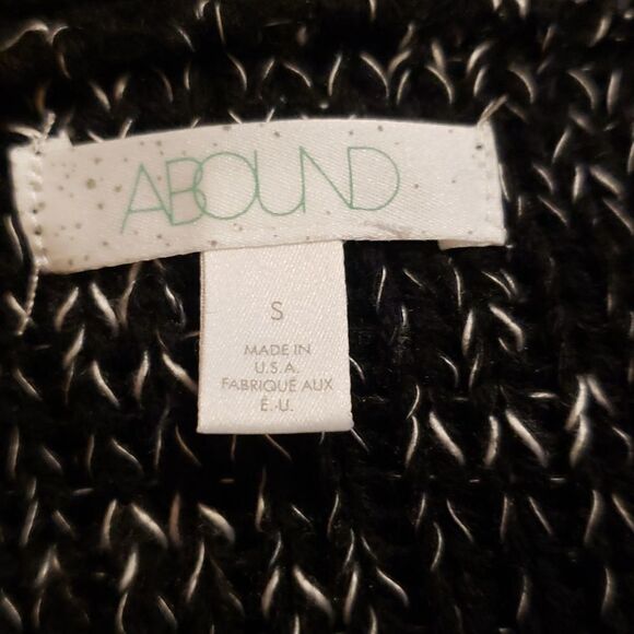 New Abound Womens Knotted Long Sleeve Marbled Black Sweater Size Small - Picture 5 of 6